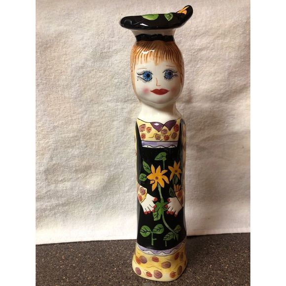 SUSAN PALEY “PATTY PICKED POSIES” FLOWER VASE 11” - Picture 1 of 6